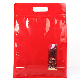 Porcellana Il colore rosso sta sul materiale del commestibile delle borse della chiusura lampo per il cracker della patata fornitore